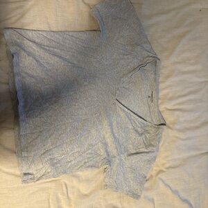 Abercrombie & Fitch Light Gray V-Neck T-Shirt